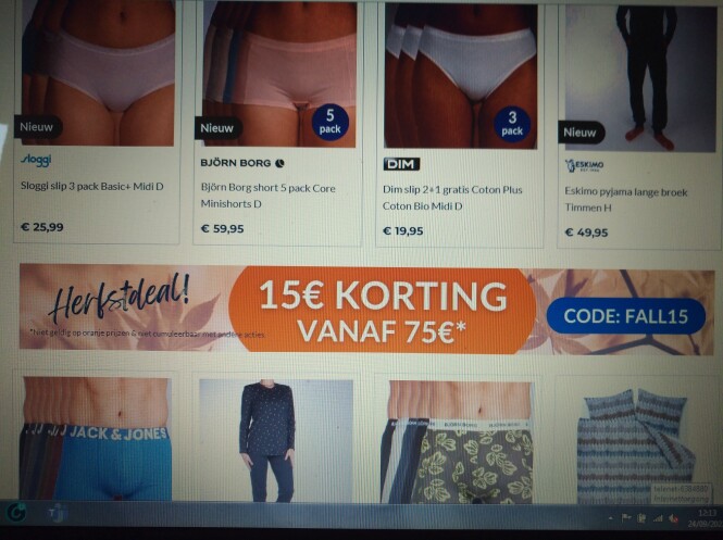 -15€ bij aankoop v 75€ op alles