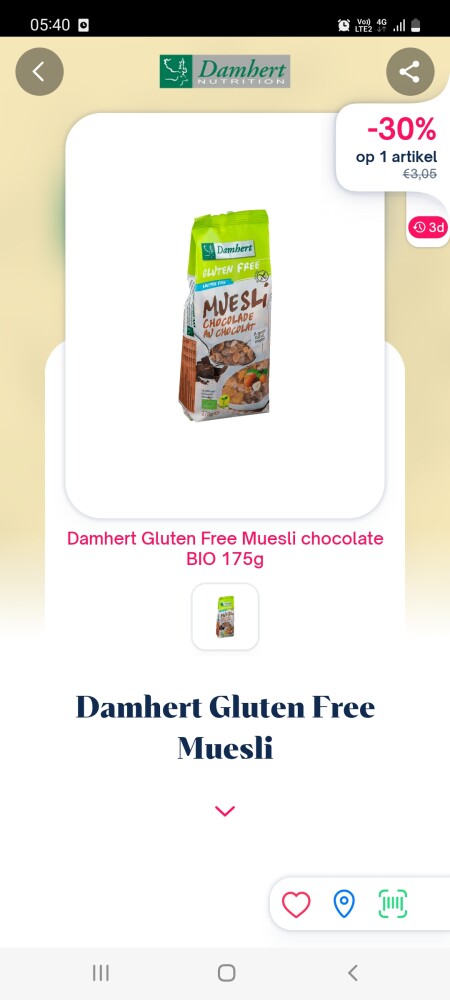 Shopnium 30% cashback op 1 artikel damhert gl...