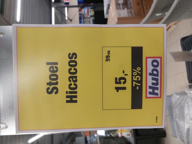 Bij Hubo een koopje gedaan! Laatste stoel aan...