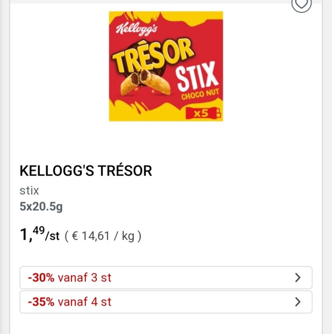 Collecf&go tresor stix €1,49 ipv €2,99 -35% v...