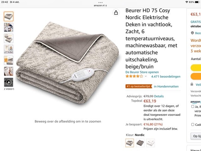 AMAZON.NL Beurer HD 75 Cosy Nordic Elektrisch...