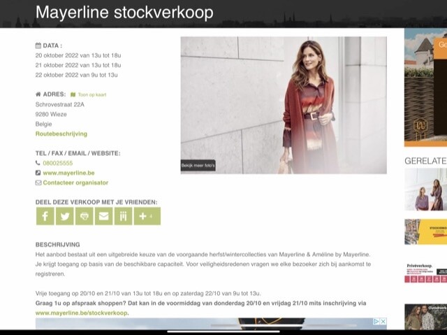 Mayerline stockverkoop - Schrovestraat 22A 92...