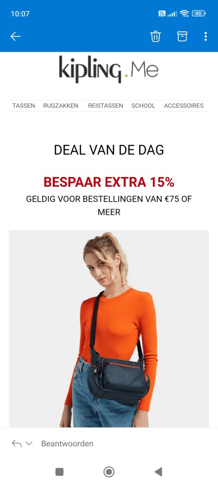 15% korting voor bestellingen van €75 of meer...