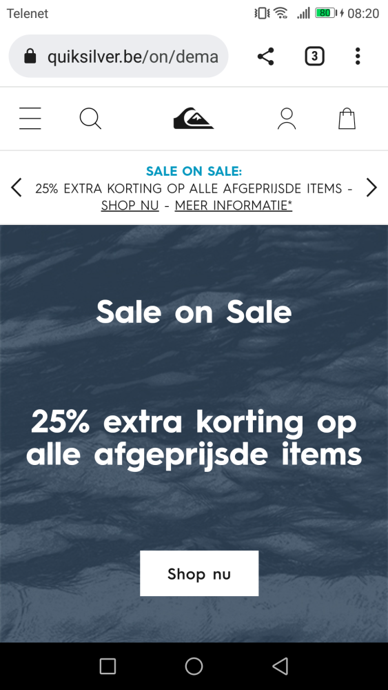 -25% extra korting op alle afgeprijsde artike...