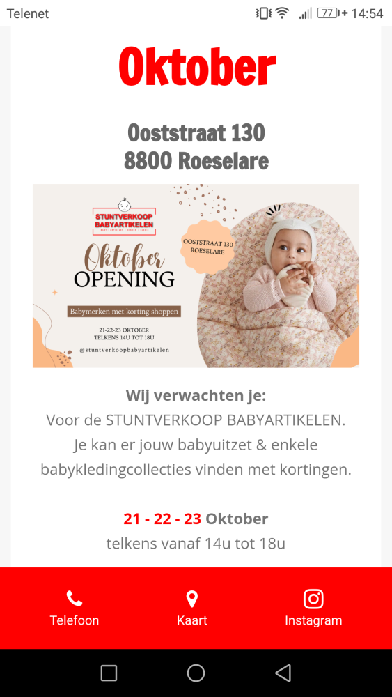 Stuntverkoop babyartikelen en kinderkleding v...