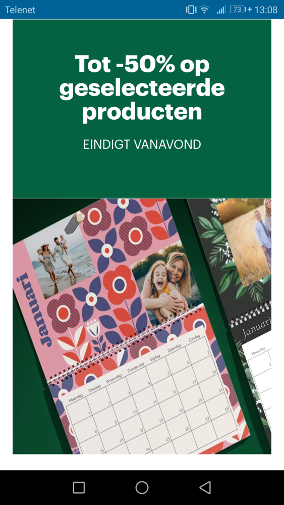 -50% op kerstkaartjes, wandkalenders en bure...