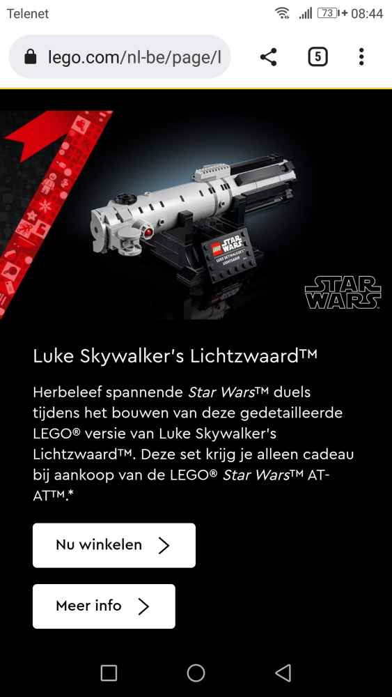 Bij aankoop v de Lego Star Wars at-attm krijg...