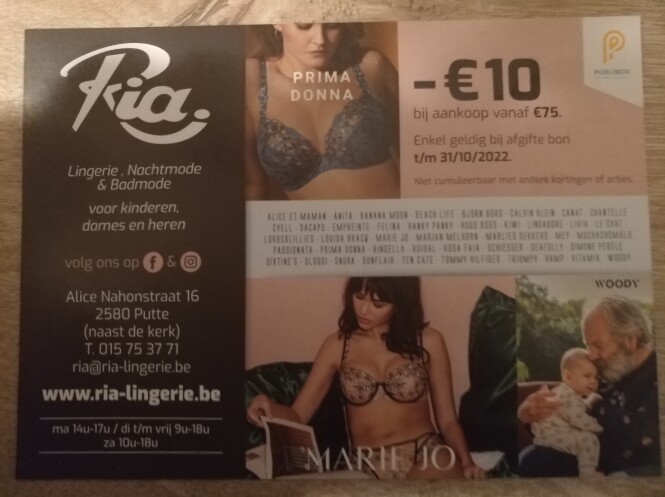 -10€ bij aankoop v 75€ tem 31 10 22 bij Linge...