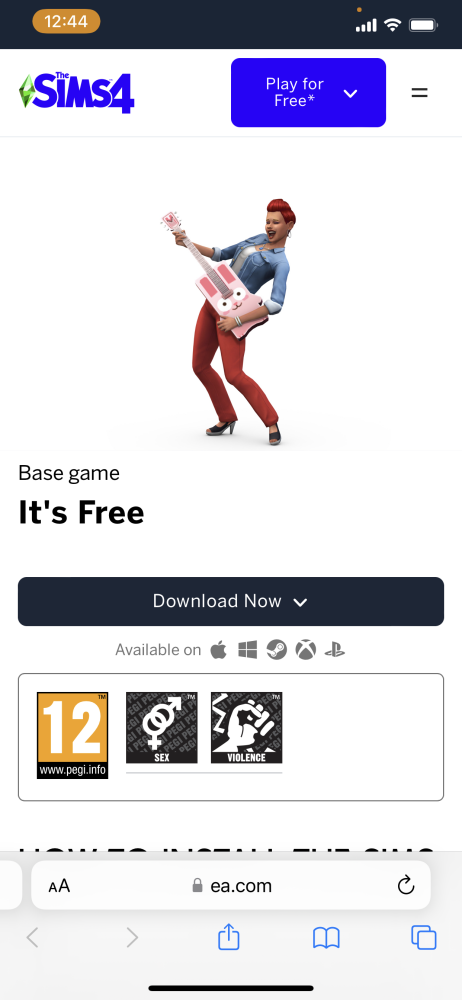 Op onderstaande link gratis het spel The Sims...