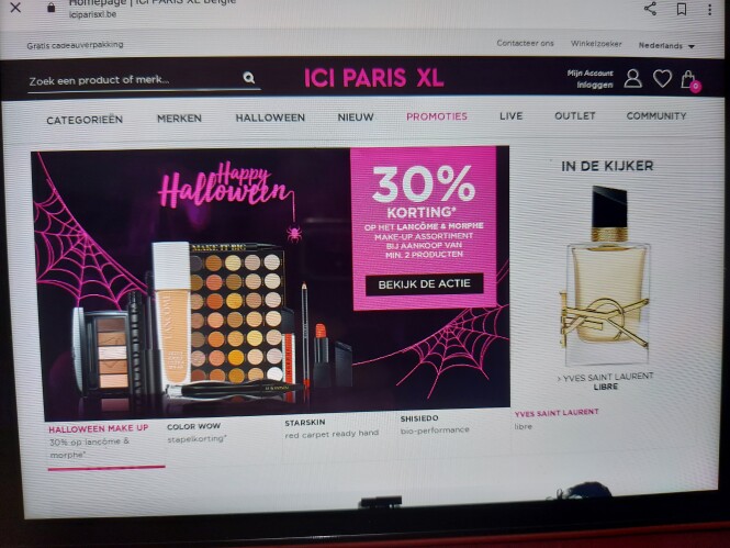 iciparisxl.be happy halloween 30% korting op...