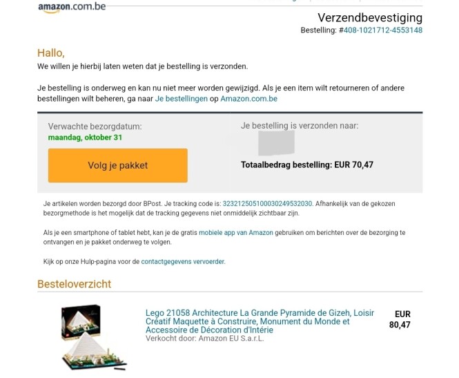 Lego piramide 21058 voor 70 euro gekocht (aan...