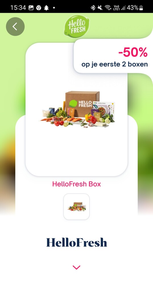 Shopmium -50% op je eetste 2 boxen Hellofresh