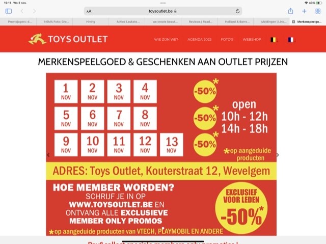 Outletverkoop van merkenspeelgoed uit het ass...