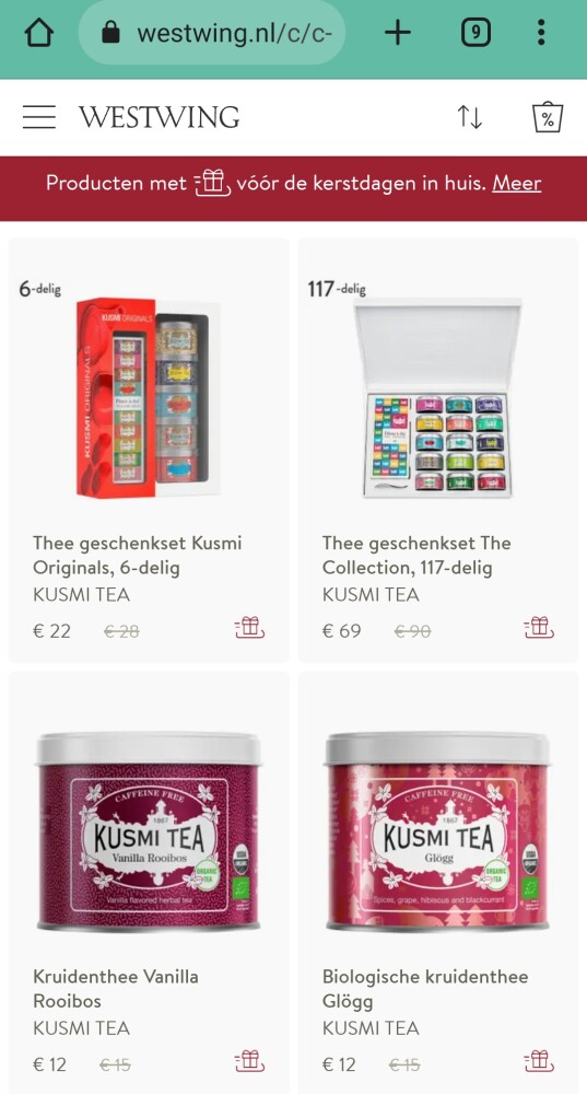 kusmi thee bij westwing.nl Voor kerst gelever...