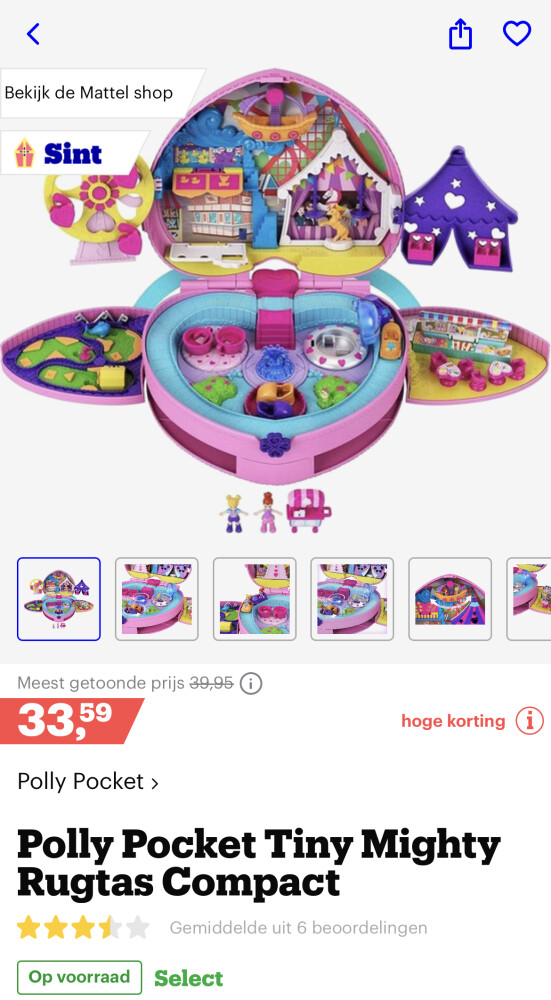 Polly Pocket Tiny is Mighty Pretparkrugzak bi...