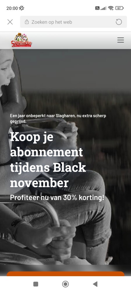 Abonnement actie Black november bij Slagharen...