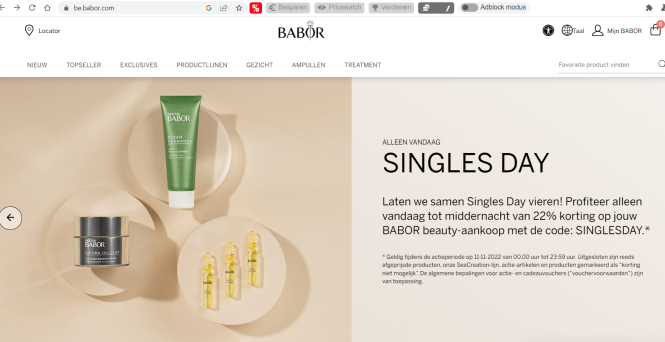 Enkel vandaag, 11/11/2022, korting van 22% op...