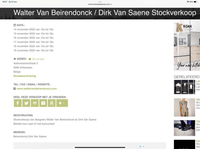 Walter Van Beirendonck / Dirk Van Saene Stock...