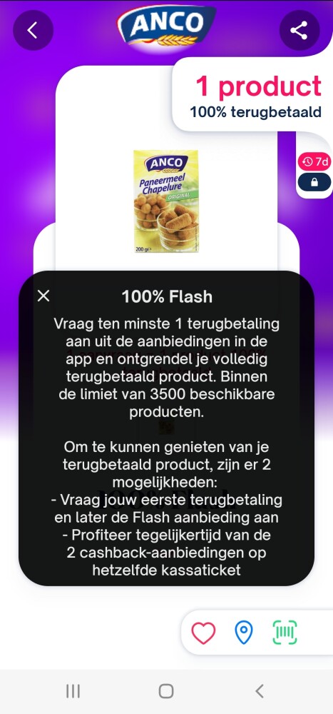 Shopmium 100% terugbetaald anco paneermeel. V...