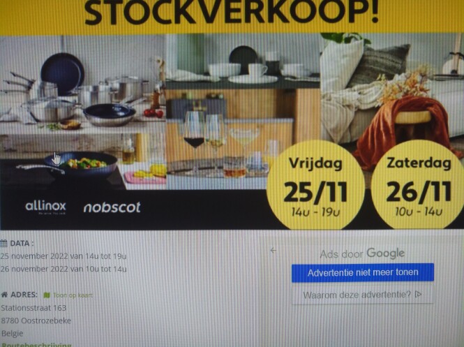 Jaarlijkse stockverkoop v servies, bestek, te...