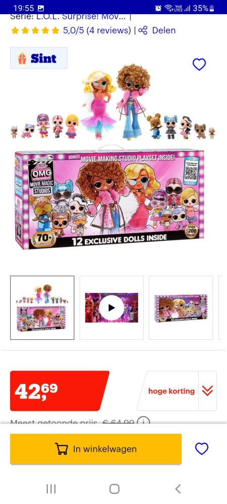 Lol 12 popjes bol.com €42,69, elders het goed...