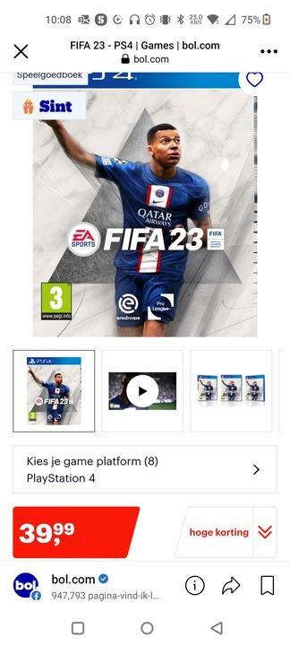 Fifa 23 bij bol met sint korting 🥳🥳🥳 Op ps...