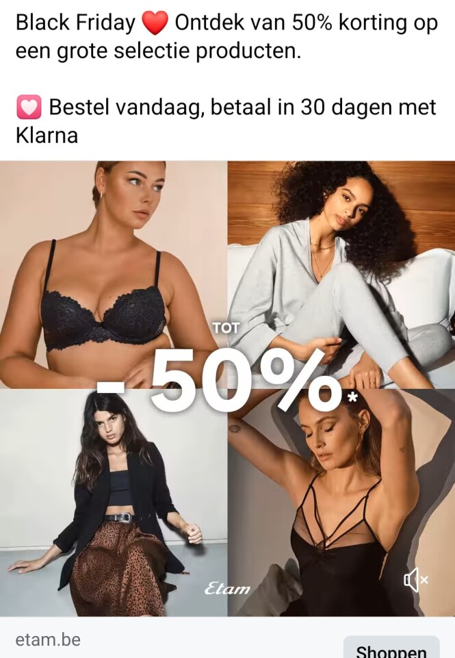 etam.be black friday tot -50% op een selectie...