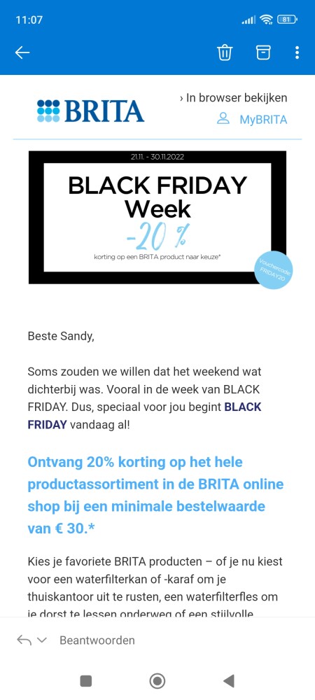 Site ok 20% korting op het hele productassort...