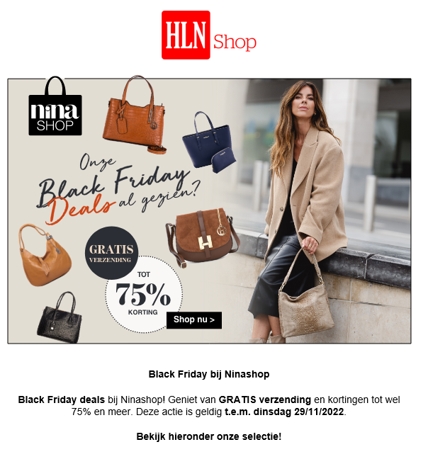 Black Friday deals bij Ninashop! Geniet van G...