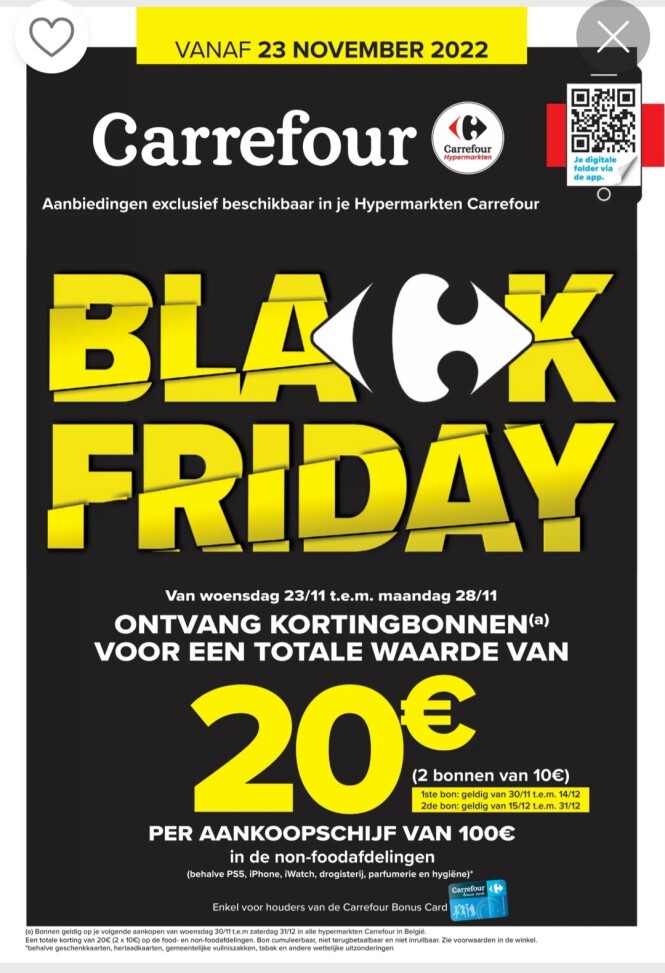 Carrefour vanaf vandaag tem 18 november 2 bon...
