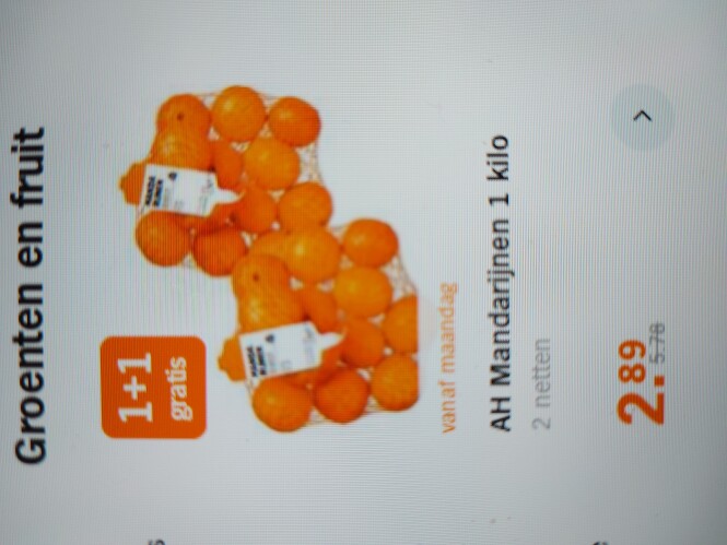 Albert Heijn vanaf maandag AH mandarijnen 1 k...
