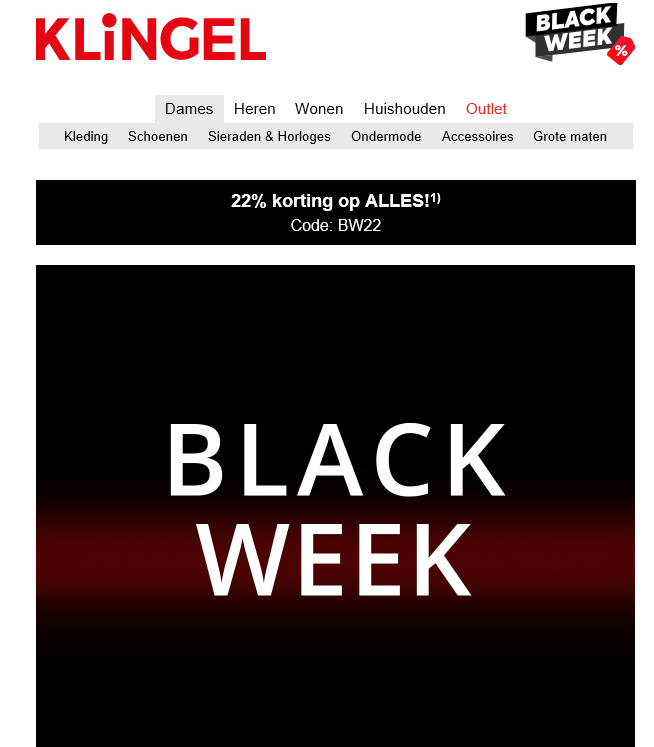 20% korting op alles bij klingel.be