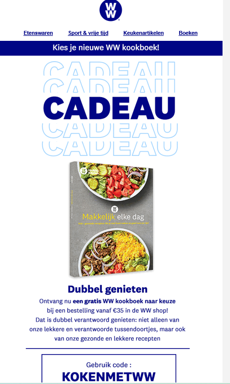 Cyber Monday bij Weight watchers: 50% korting...