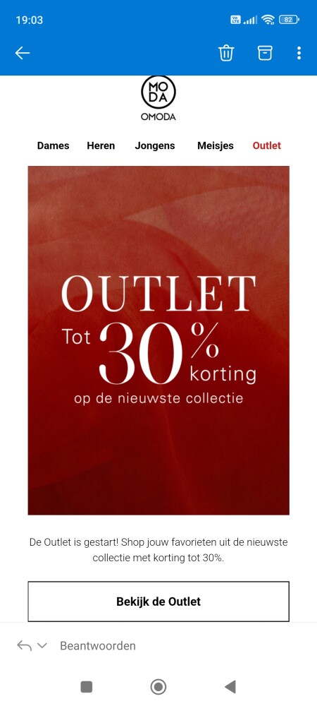 Outlet bij Omoda met korting tot -30% op een...