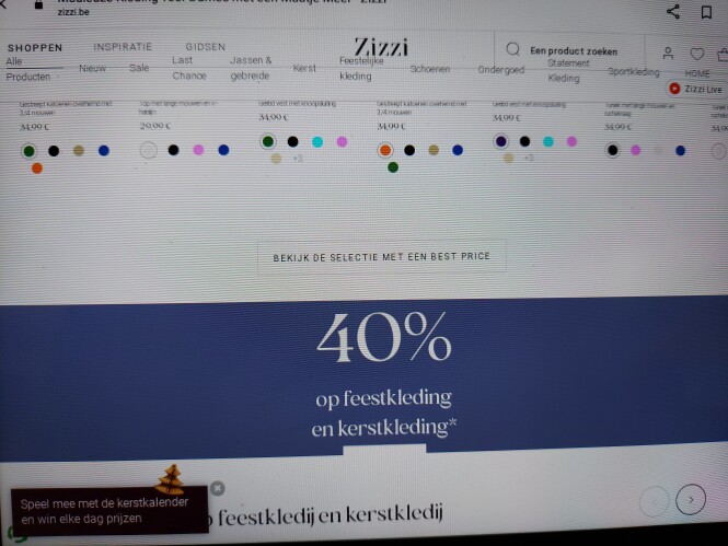 zizzi.be 40% kortingvop feestkleding en kerst...