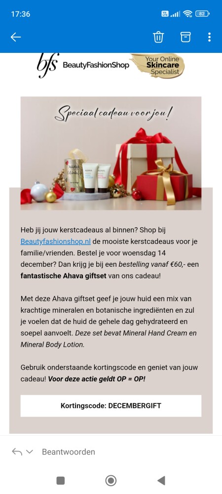 Gratis Ahava giftset bij aankoop vanaf €60. D...