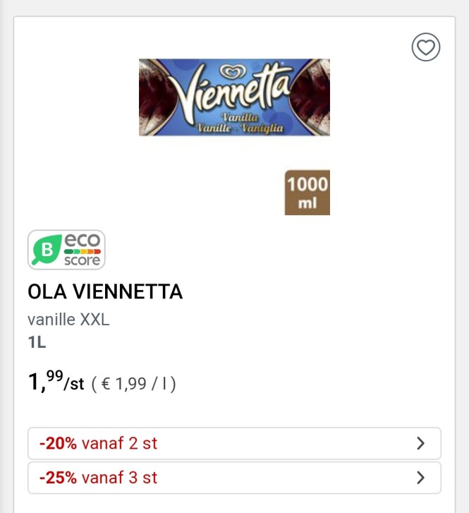 Collect&go ola viennetta vanille XXL 1L nu sl...