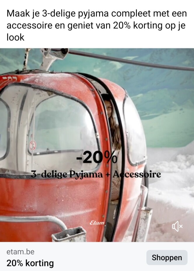 etam.be -20% 3-delige pyjama + accessoires