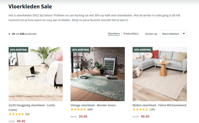 Bij Volero is er 30% korting op een selectie...