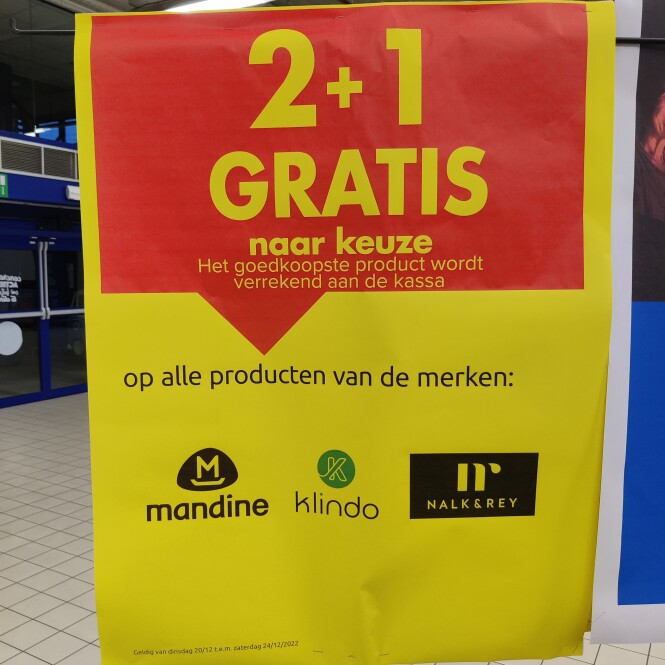 2+1 op de electro merken "mandine", "klindo"...