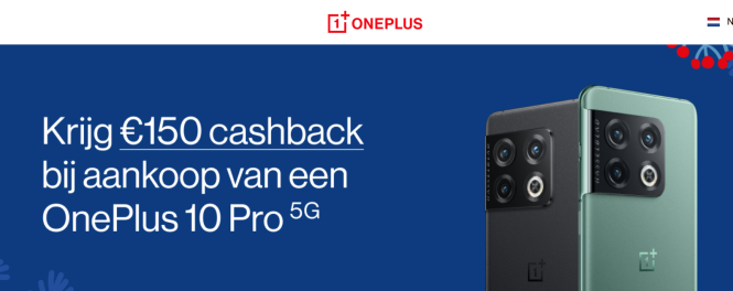 OnePlus € 150,- cashback bij aankoop van een...