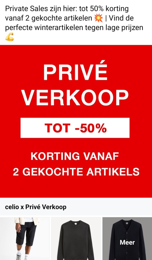 Celio prive verkoop tot -50% korting vanaf 2...