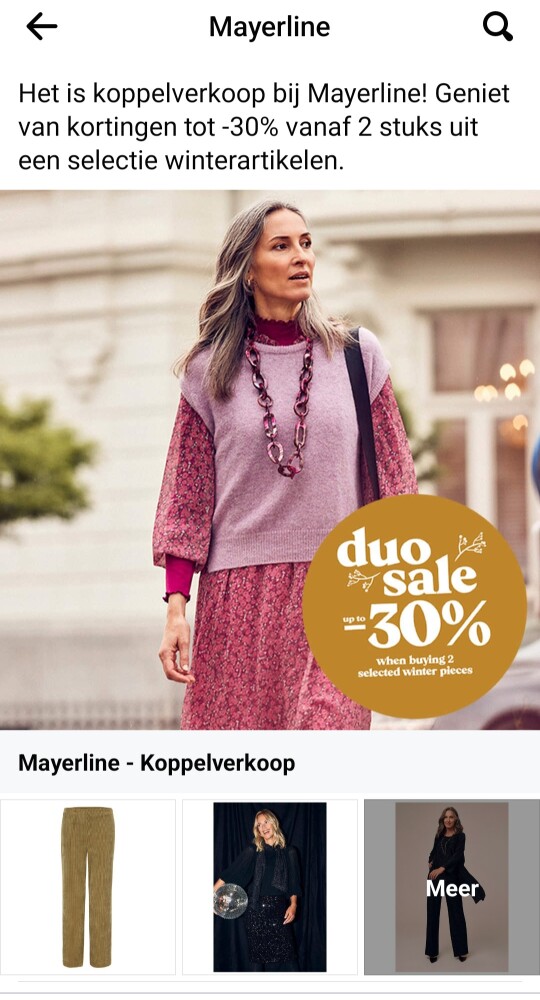 mayerline.be koppelverkoop tot -30% op een se...