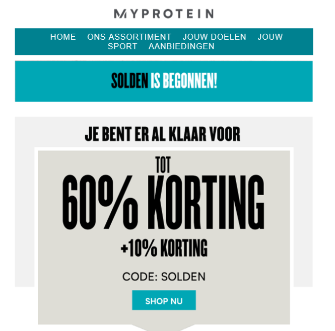 Solden bij myprotein.be tot -60% en met deze...