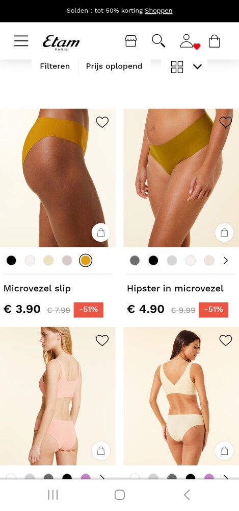 etam.be solden tot -51% op geselecteerde item...