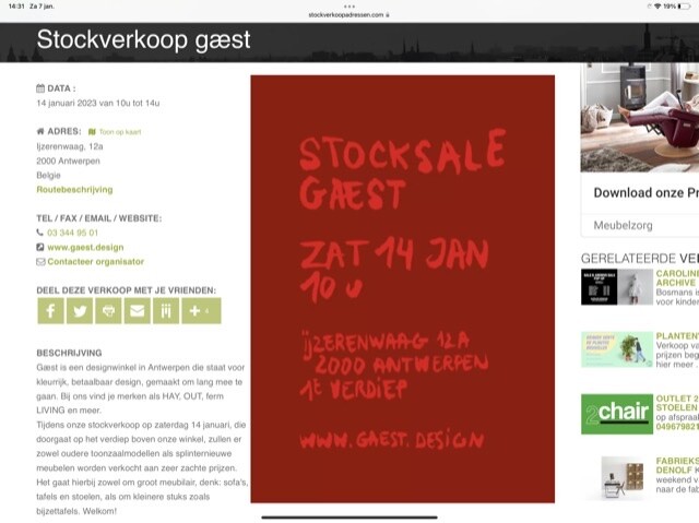 Stockverkoop gæst Ijzerenwaag, 12a 2000 Antwe...