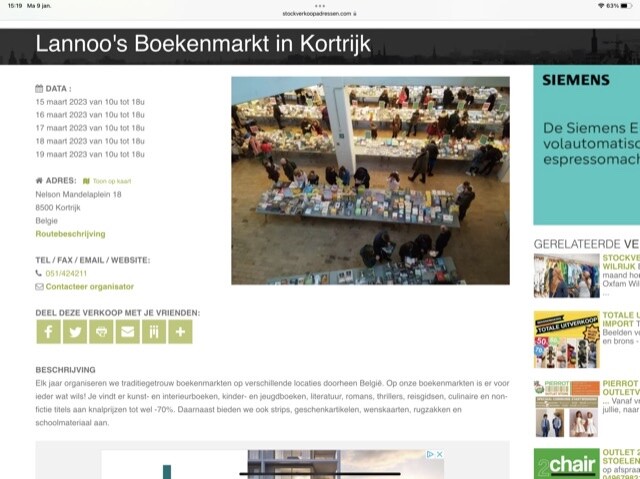 Lannoo's Boekenmarkt in Kortrijk Nelson Mande...