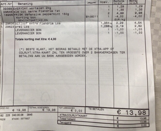 Colruyt 2x frisk defensive peppermint 150 gr...