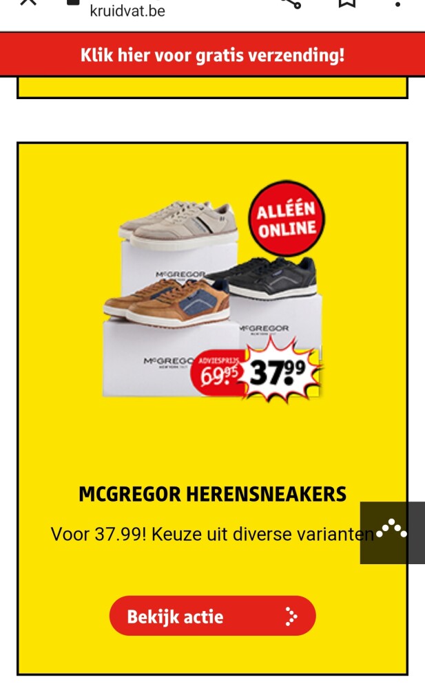 kruidvat.be alleen online MCGREGOR herensneak...