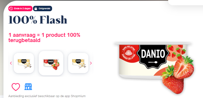 Aanbieding via Shopmium Danio 100% terugbeta...